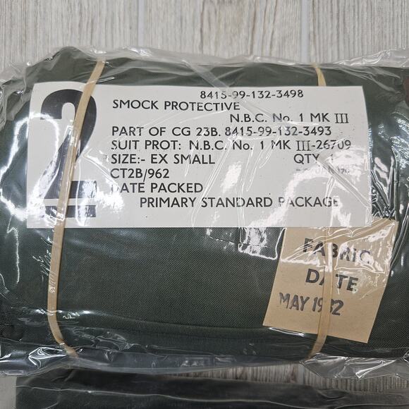 Vintage British NBC Protective Suit Smock Trousers Set XS Mk III 1983 Ex Small - Picture 2 of 5